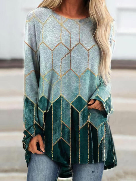 Loose Fit Mid-Length Long Sleeve Shirt