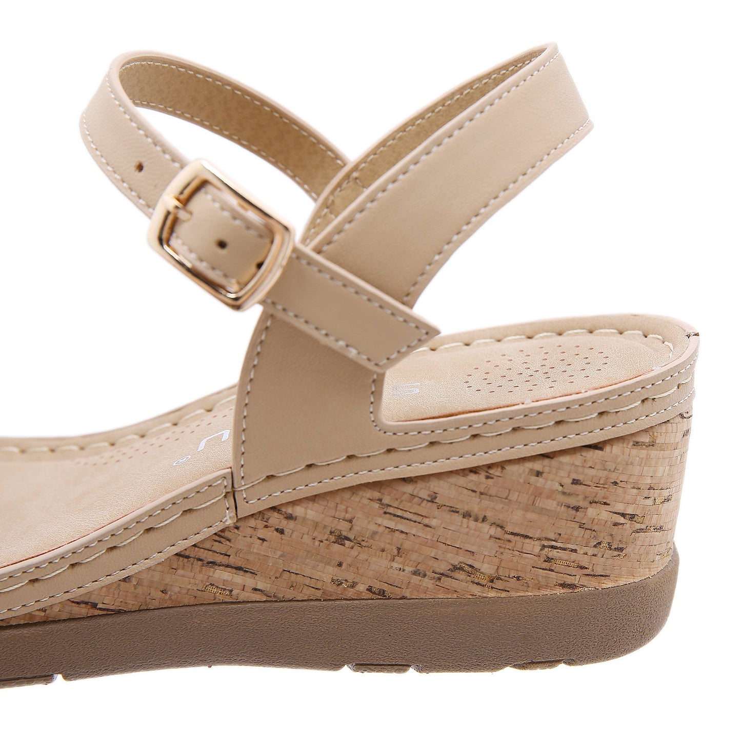 SIKETU | OPEN TOE WEDGE SLINGBACK - KHAKI