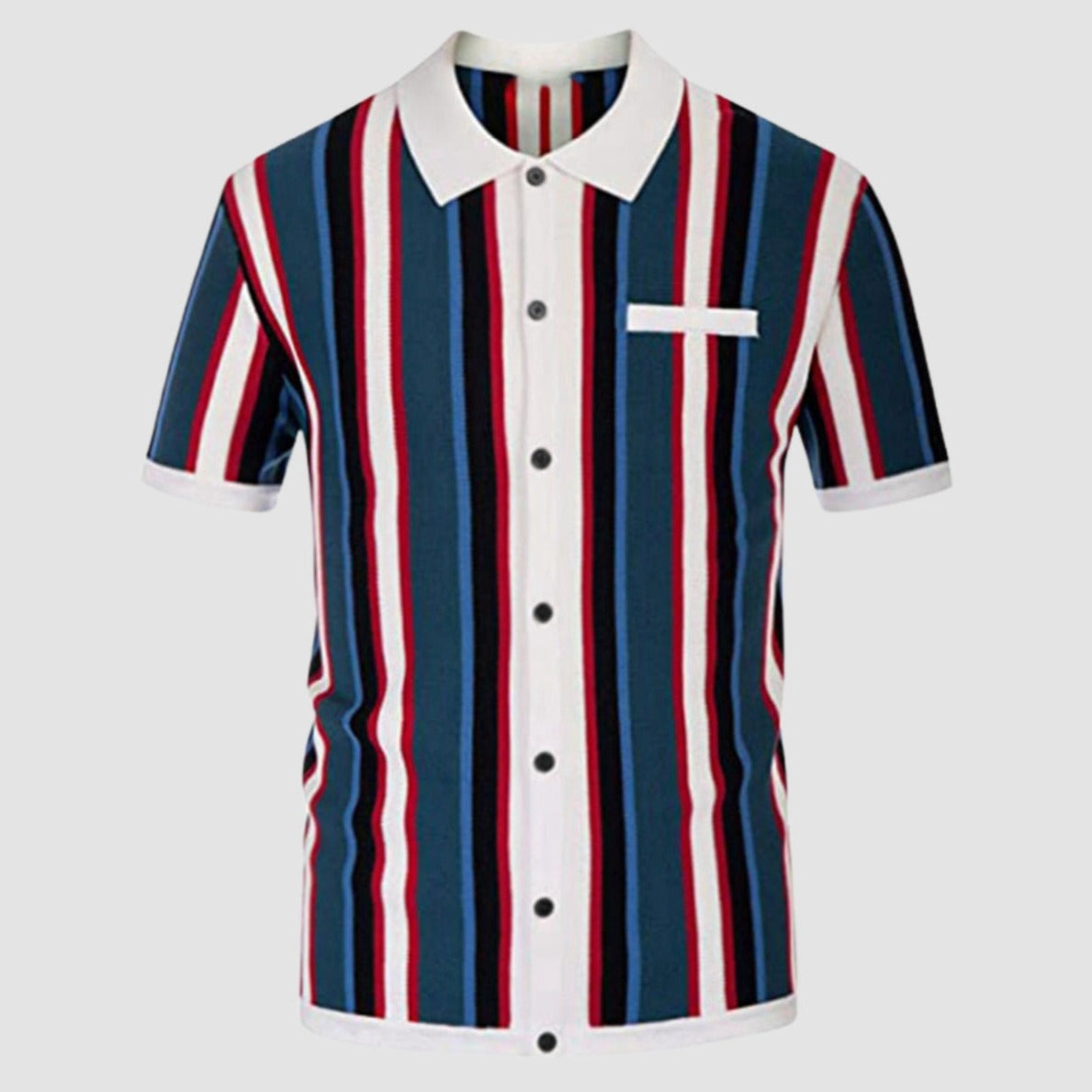 Noble Wear Polo Collar Stripes Casual Shirt