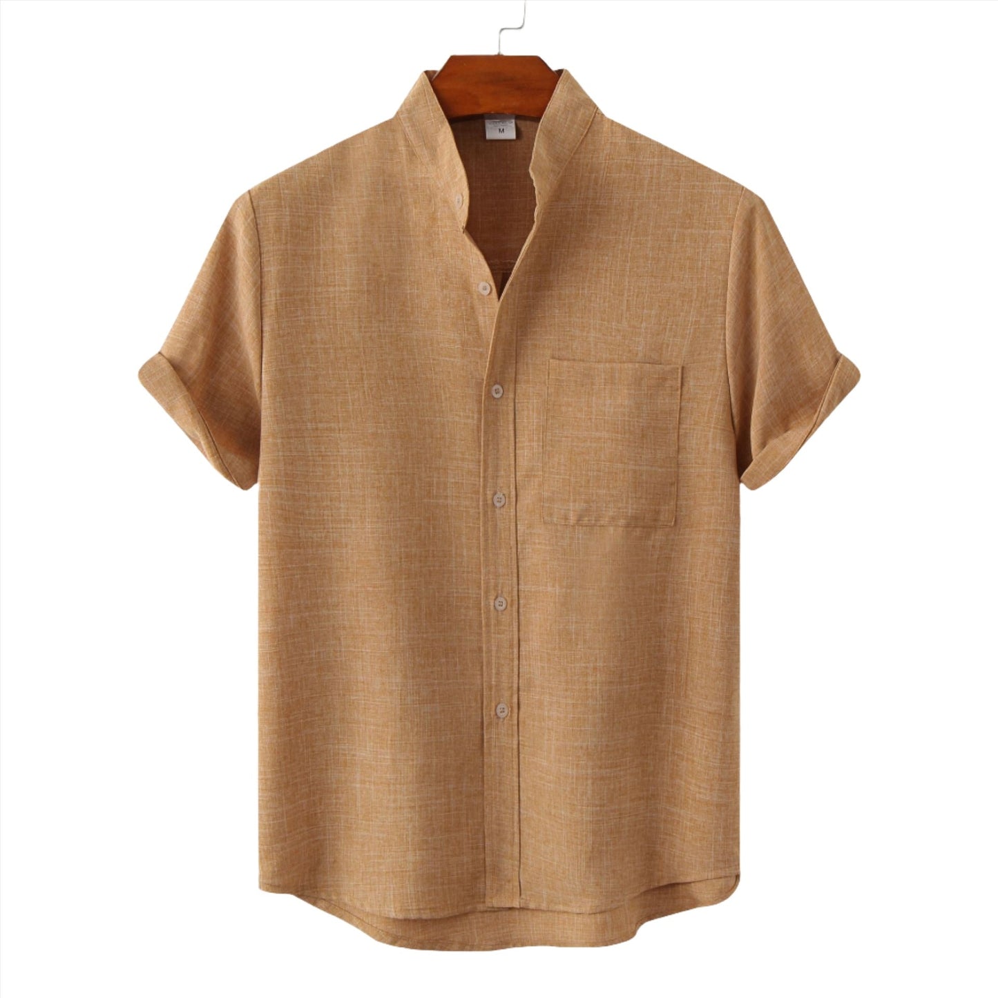 Noble Wear Solid Color Cotton Button Up