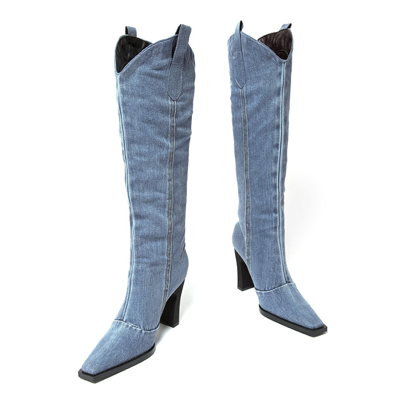 Oklahoma Denim High Boots