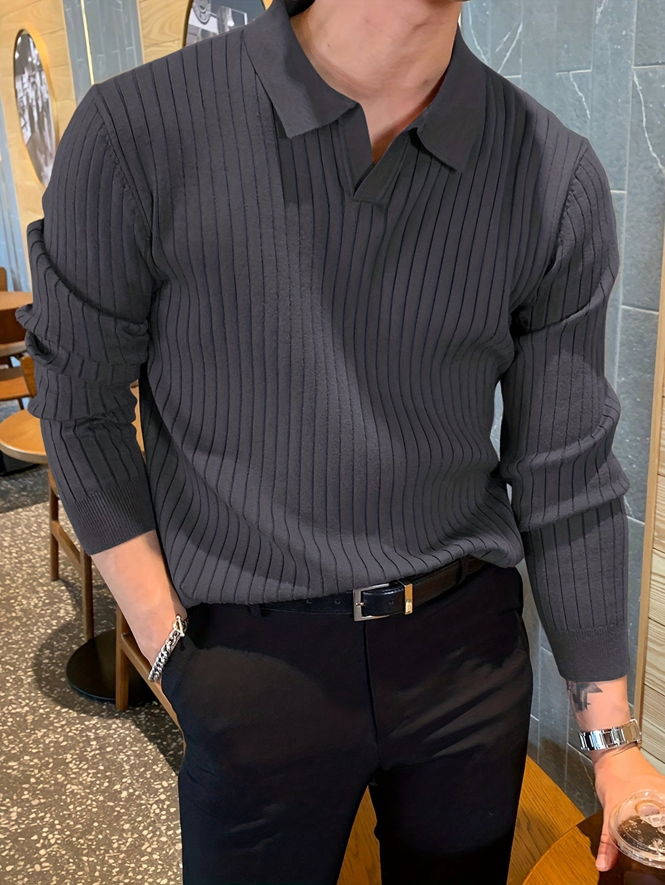 Noble Wear Aspen V-Neck Polo Sweater