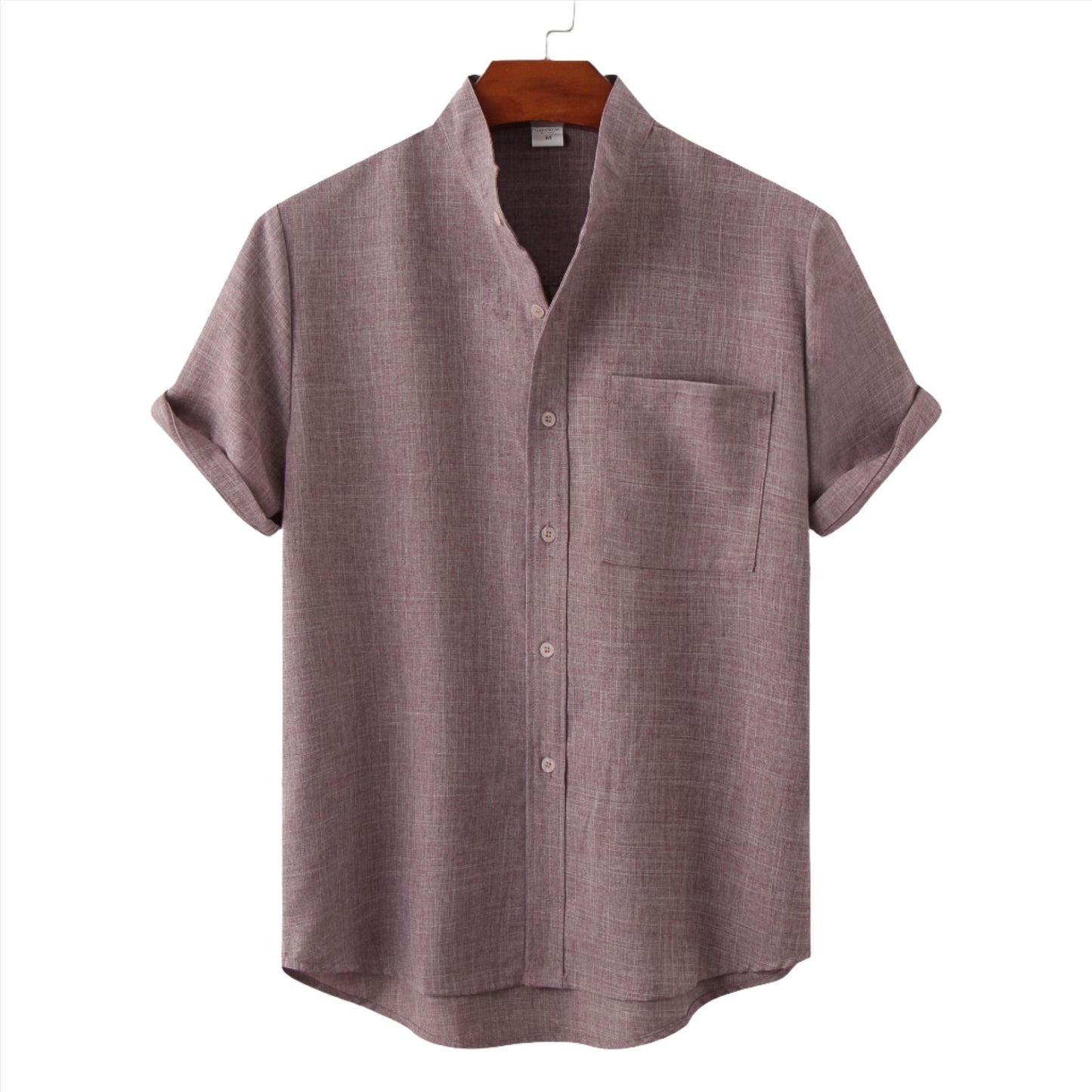 Noble Wear Solid Color Cotton Button Up