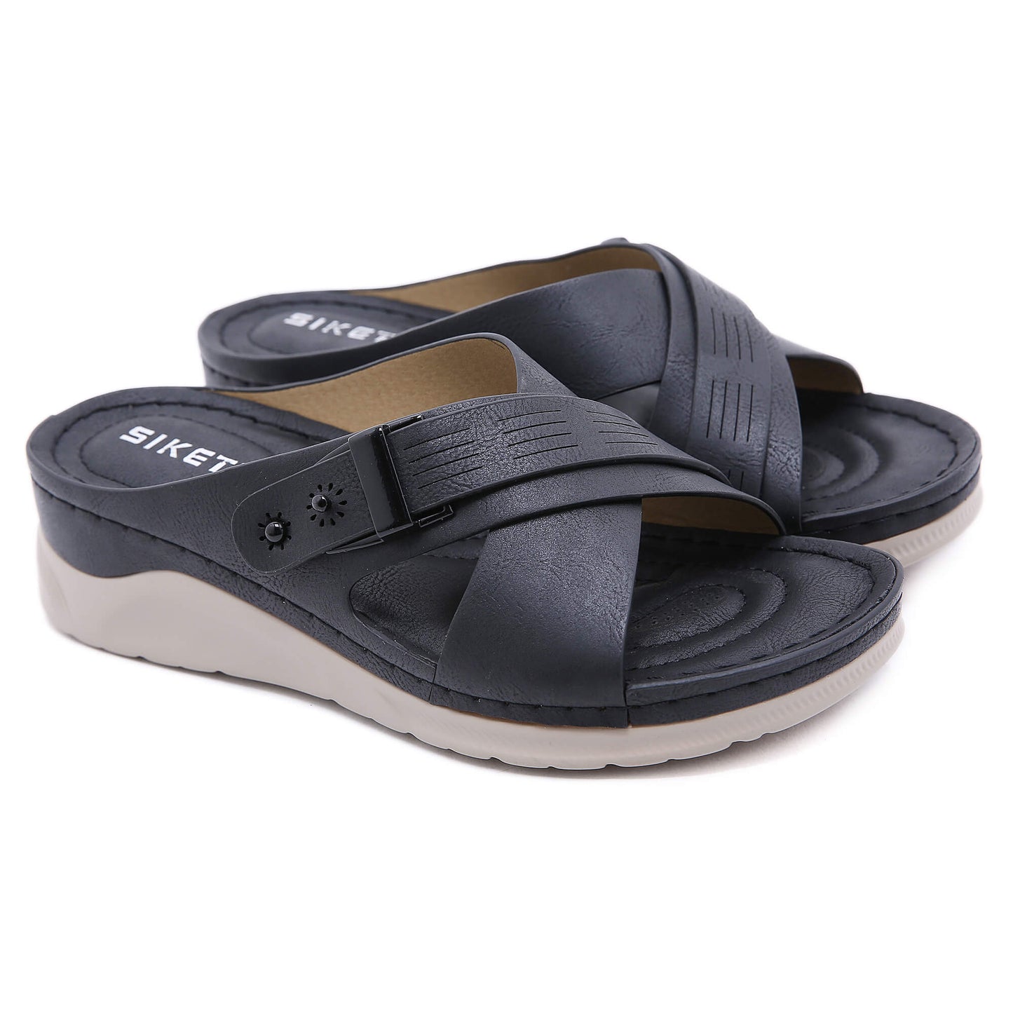 Cutout Crisscross Jolie Sandals - SIKETU