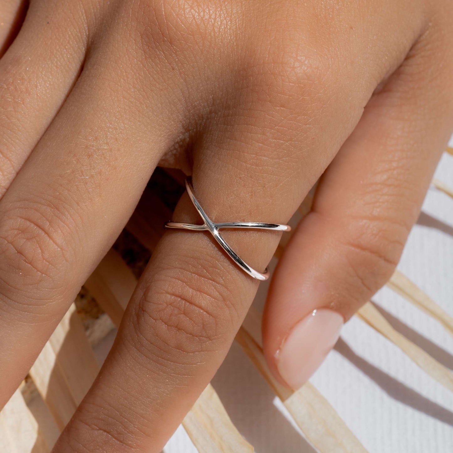 Criss Cross Ring Silver - Anina