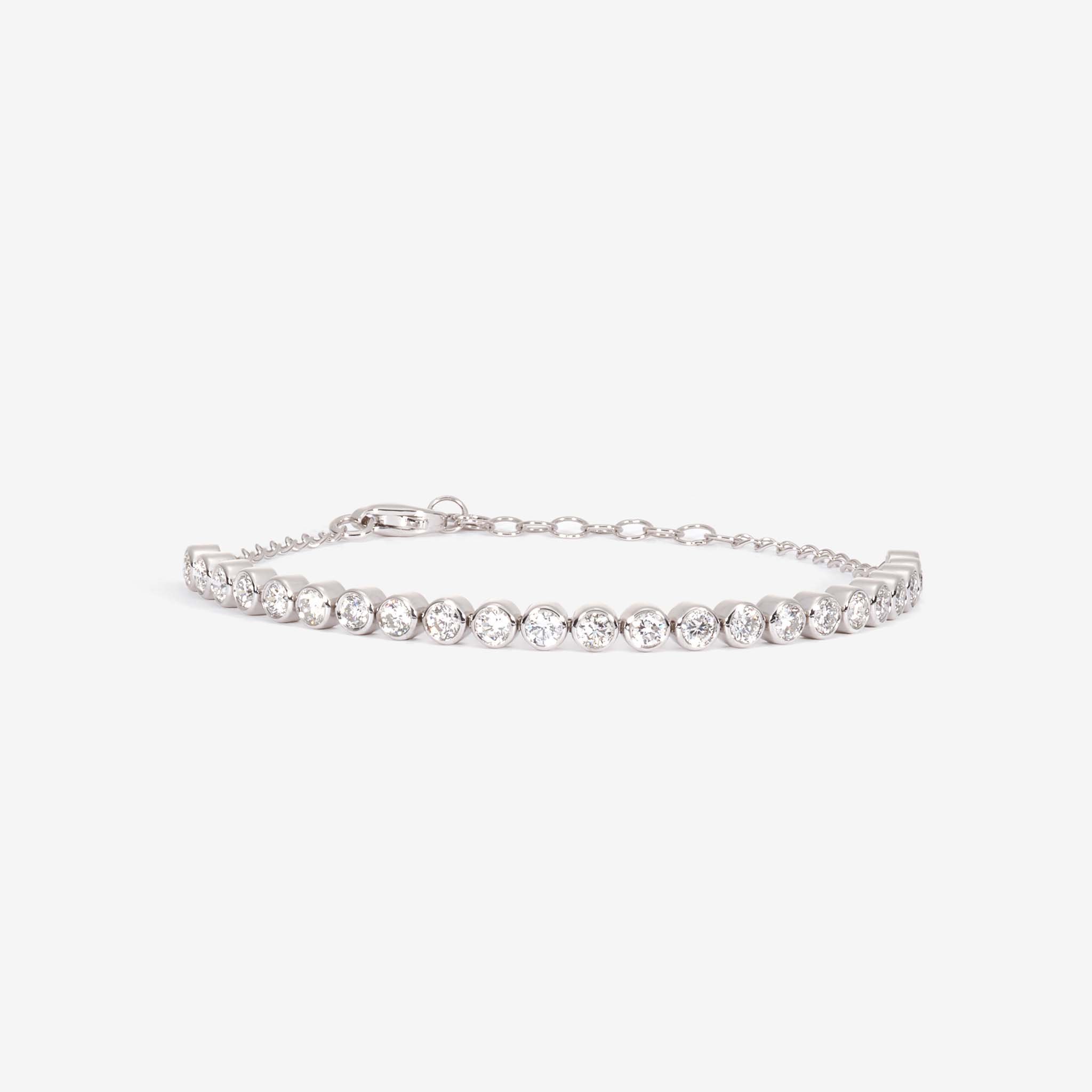 Half Diamond Tennis Bracelet 14k White Gold (1.8 ct tw)