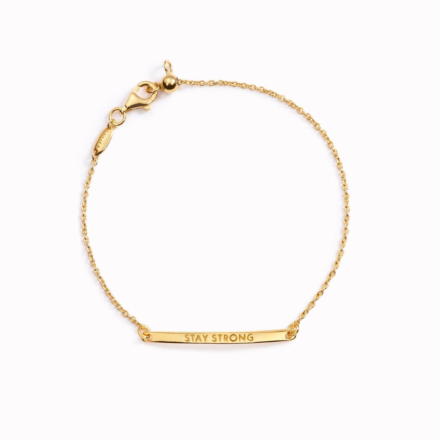 Inspiration Bracelet - Stay Strong (Gold Vermeil)