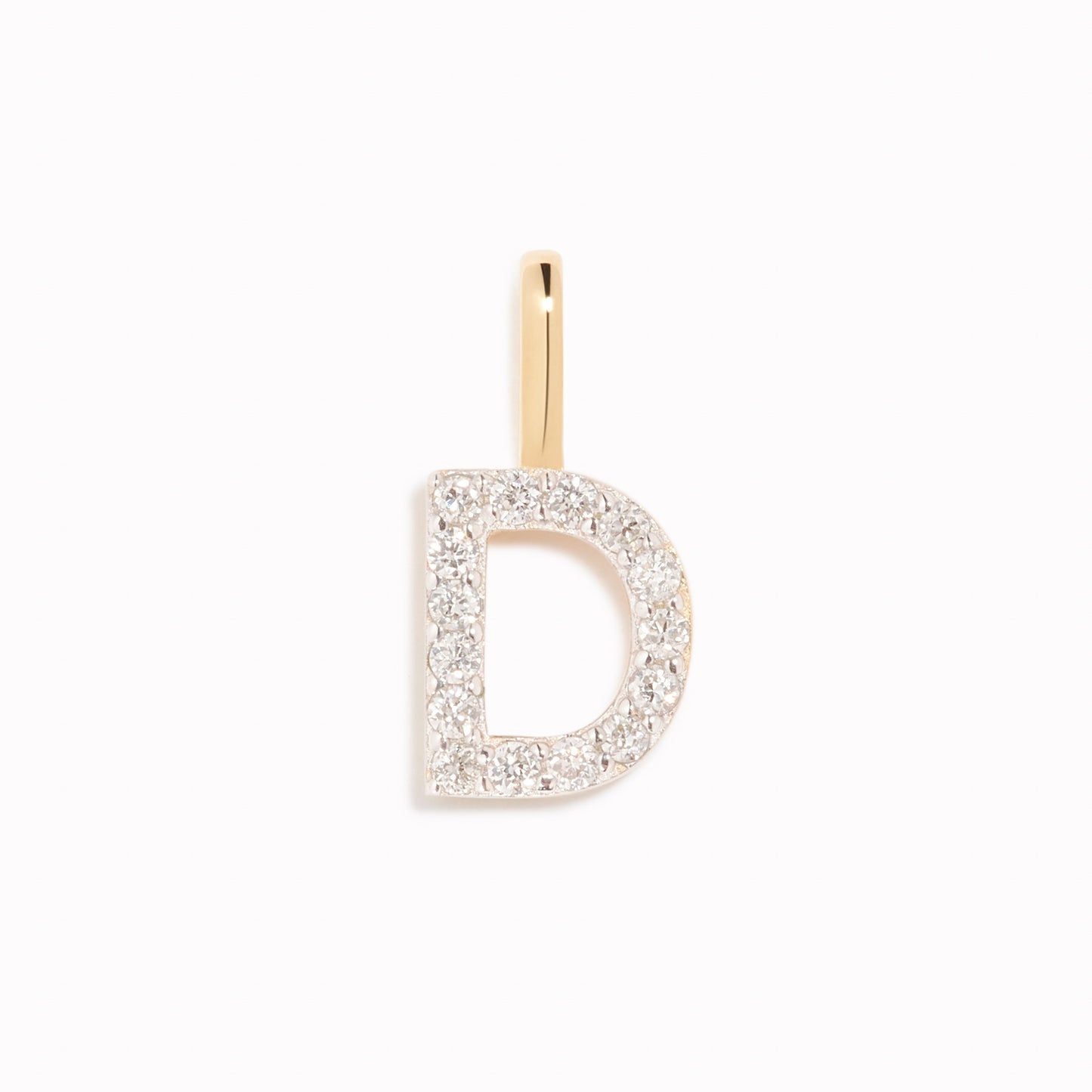 Diamond Initial Pendant 14k Gold - D