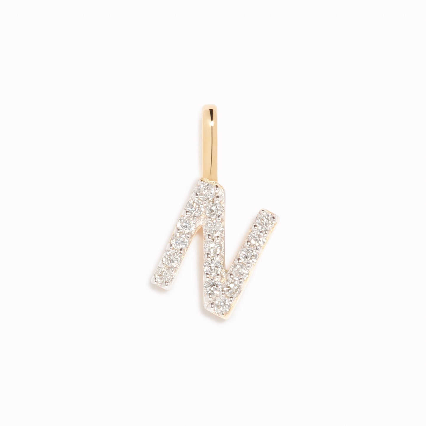 Diamond Initial Pendant 14k Gold - N