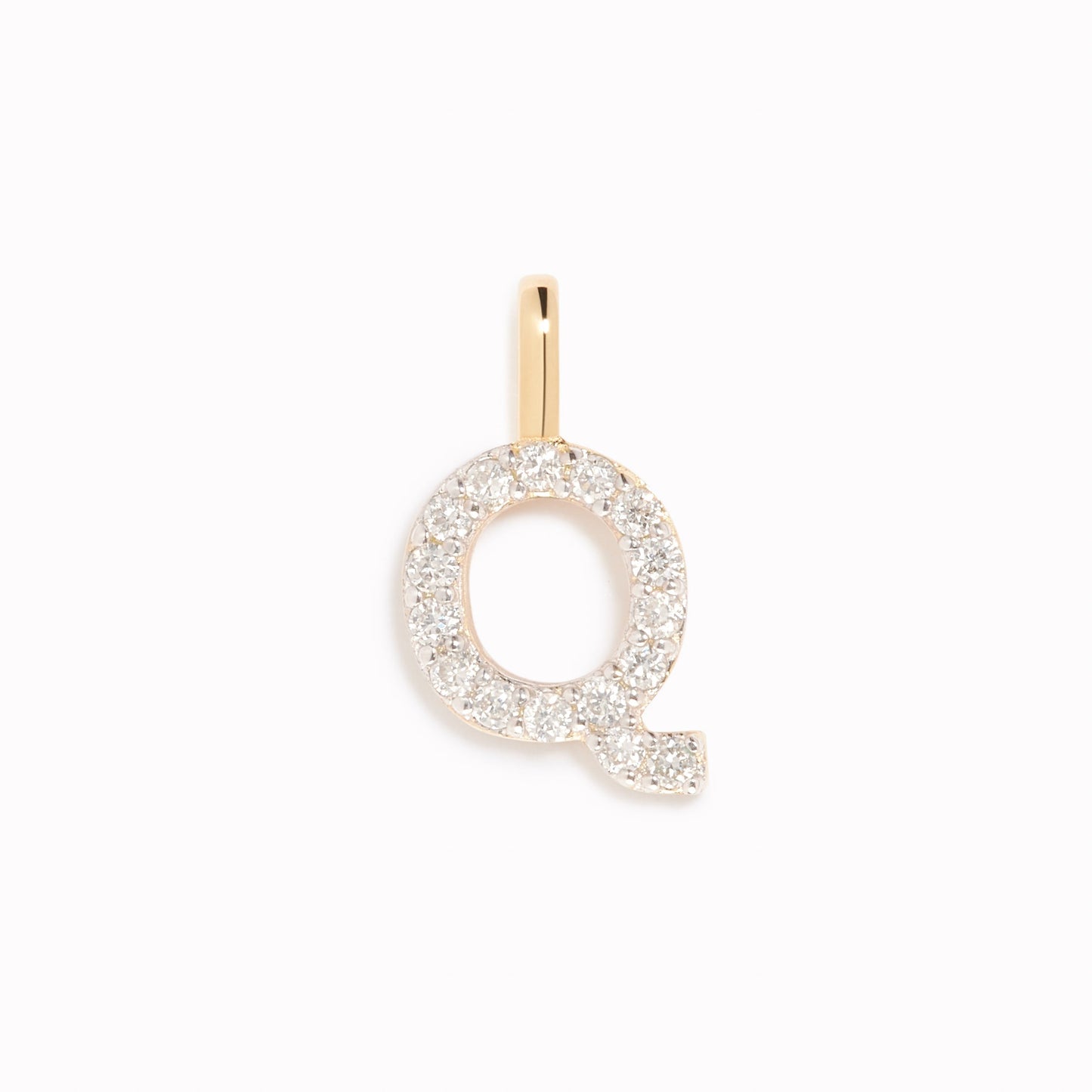 Diamond Initial Pendant 14k Gold - Q