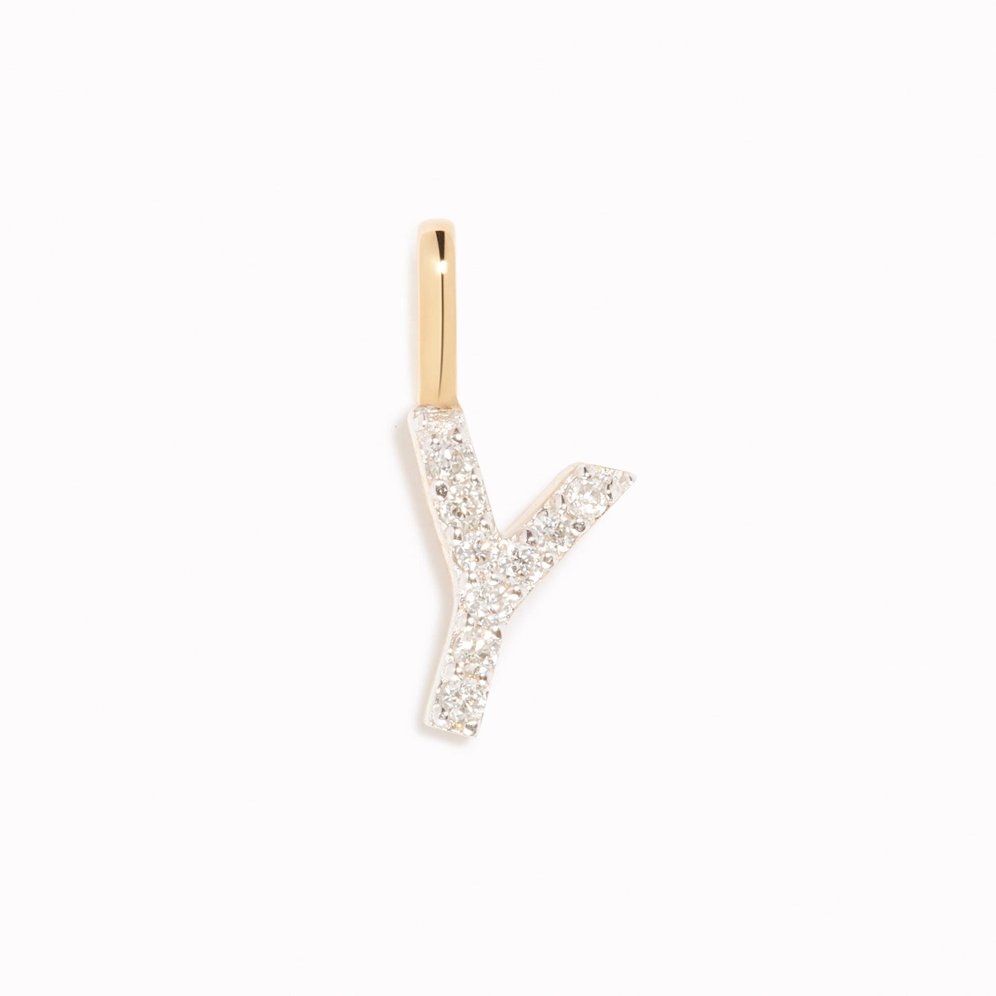 Diamond Initial Pendant 14k Gold - Y