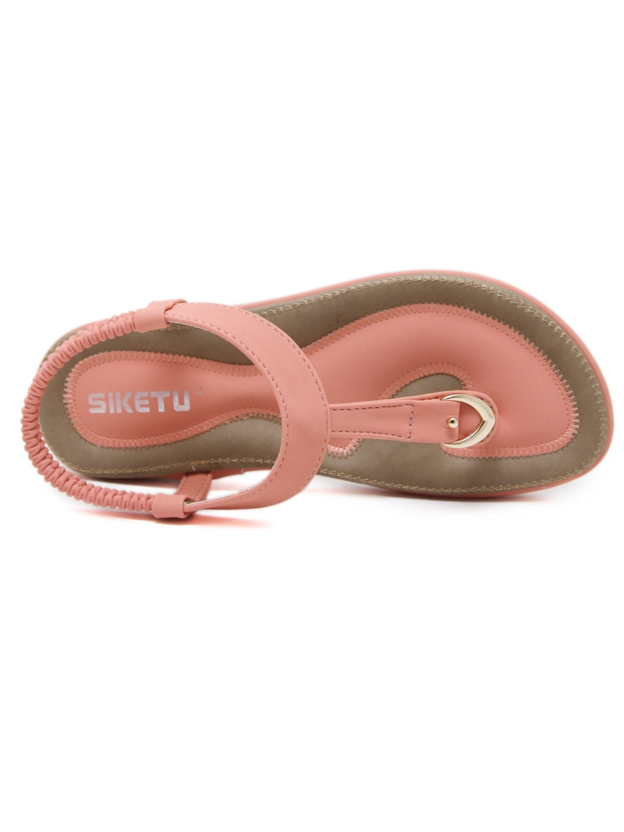 SIKETU | SIGNATURE T-STRAP PEACH SLINGBACK SANDAL