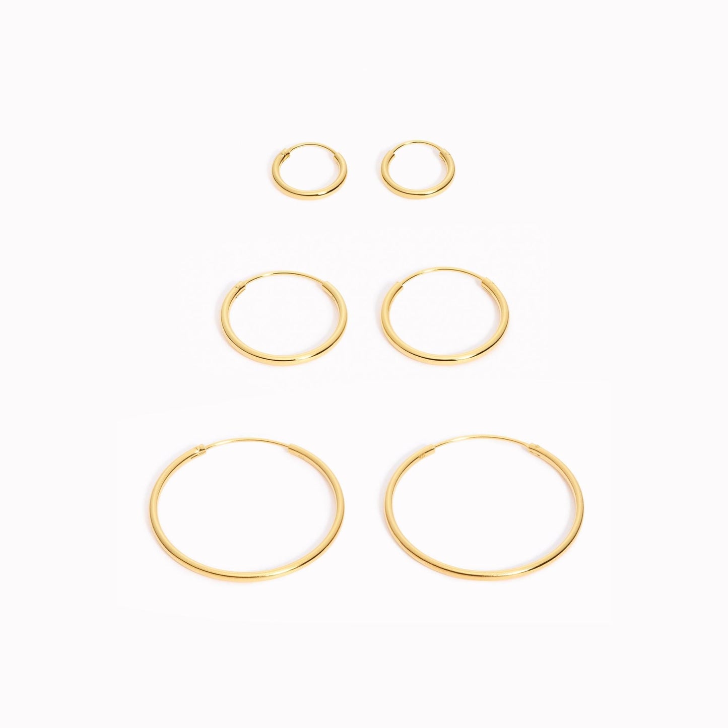 Gold Hoop Earrings Set
