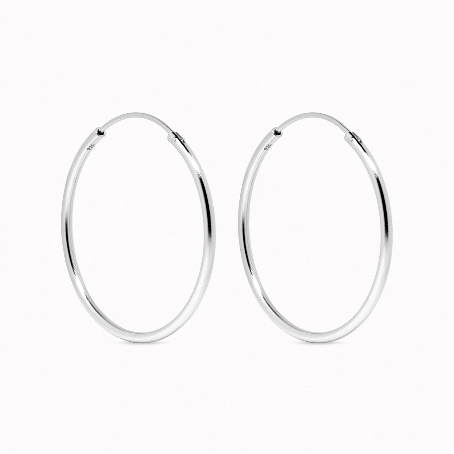 Silver Hoop Earrings 30mm - Rebecca