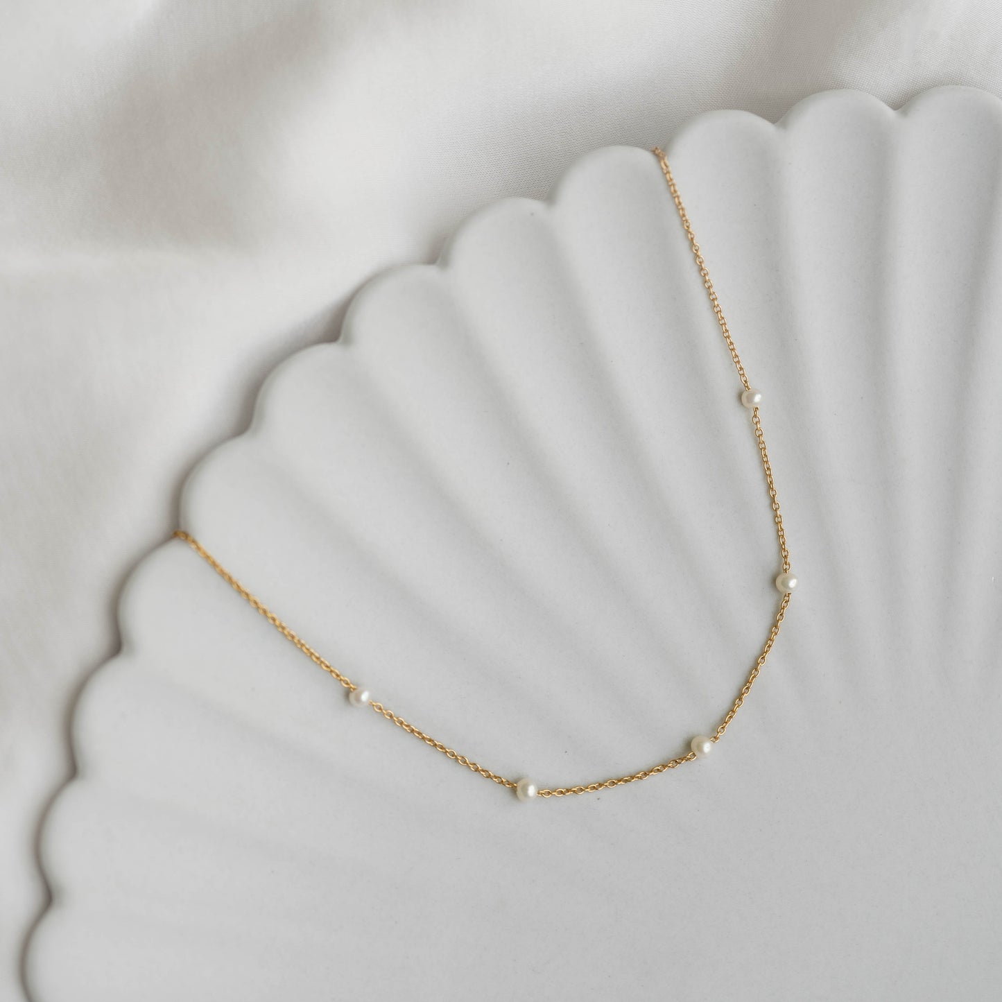 Pearl Station Necklace - Adara