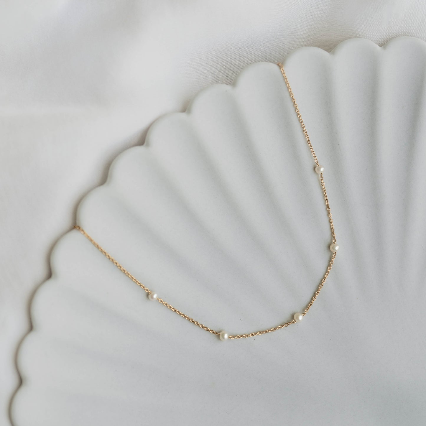 Pearl Station Necklace - Adara
