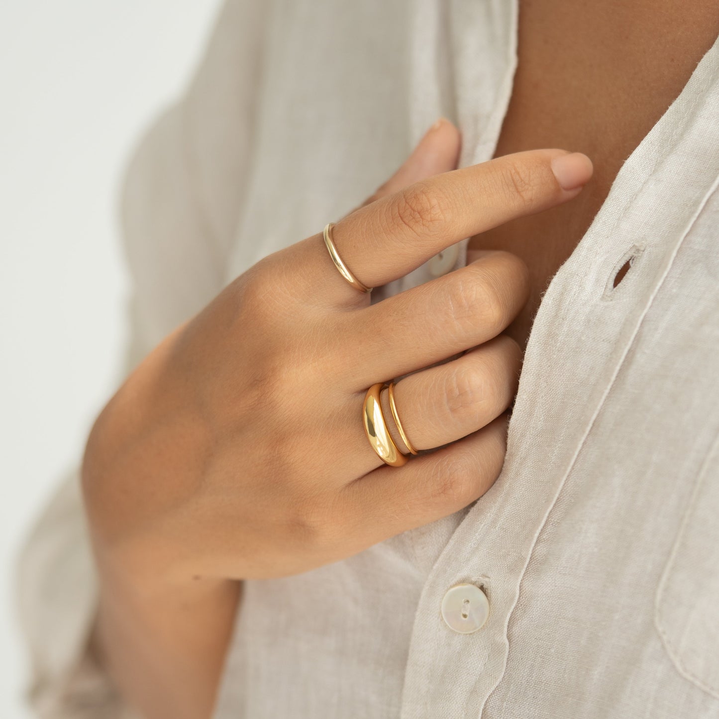 Thin Dome Ring 14k Gold - Mia