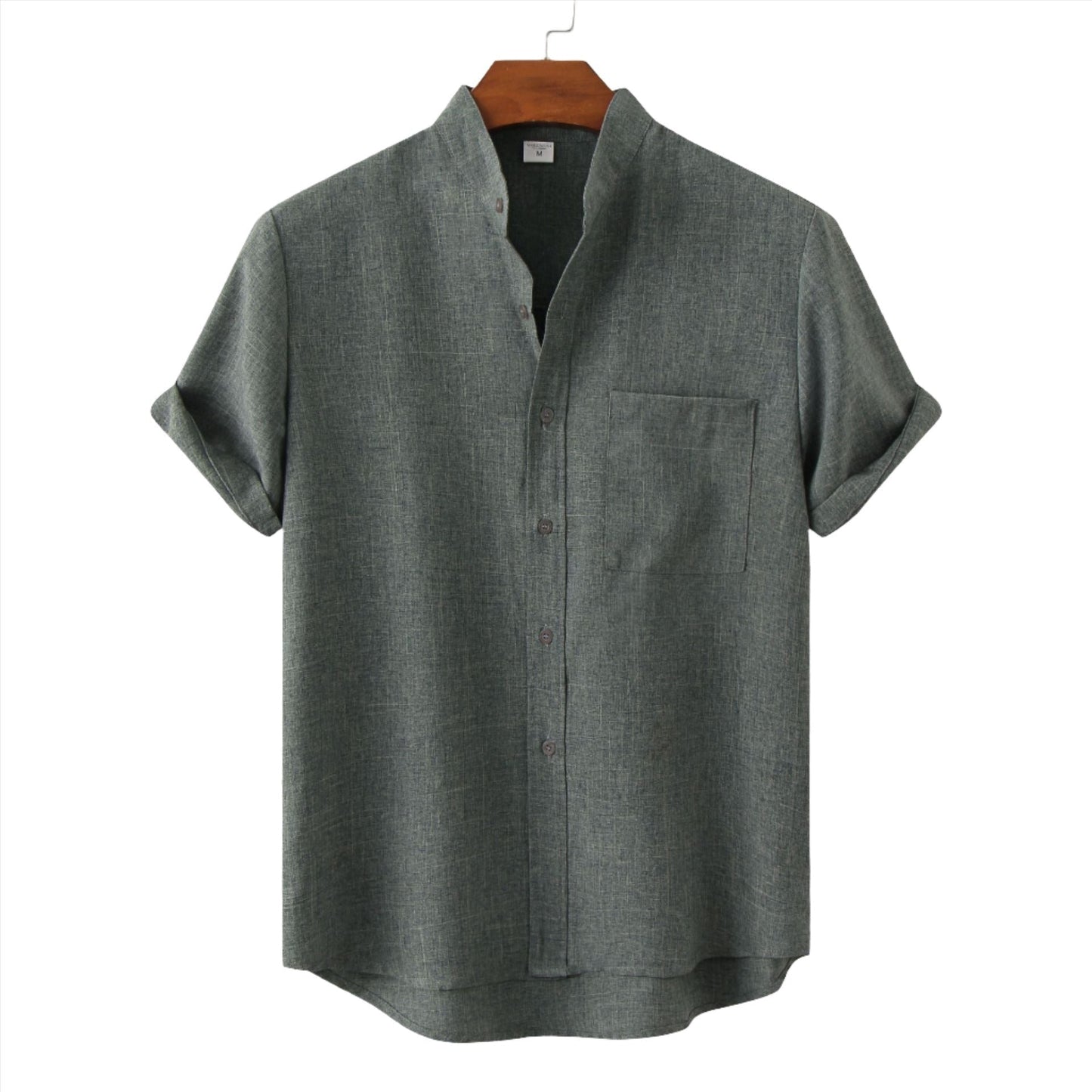 Noble Wear Solid Color Cotton Button Up
