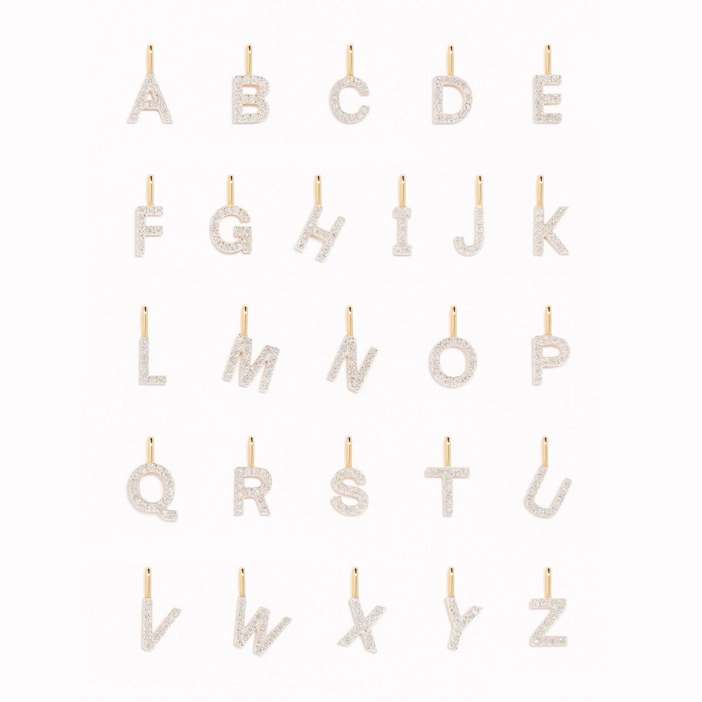 Diamond Initial Pendant 14k Gold - D