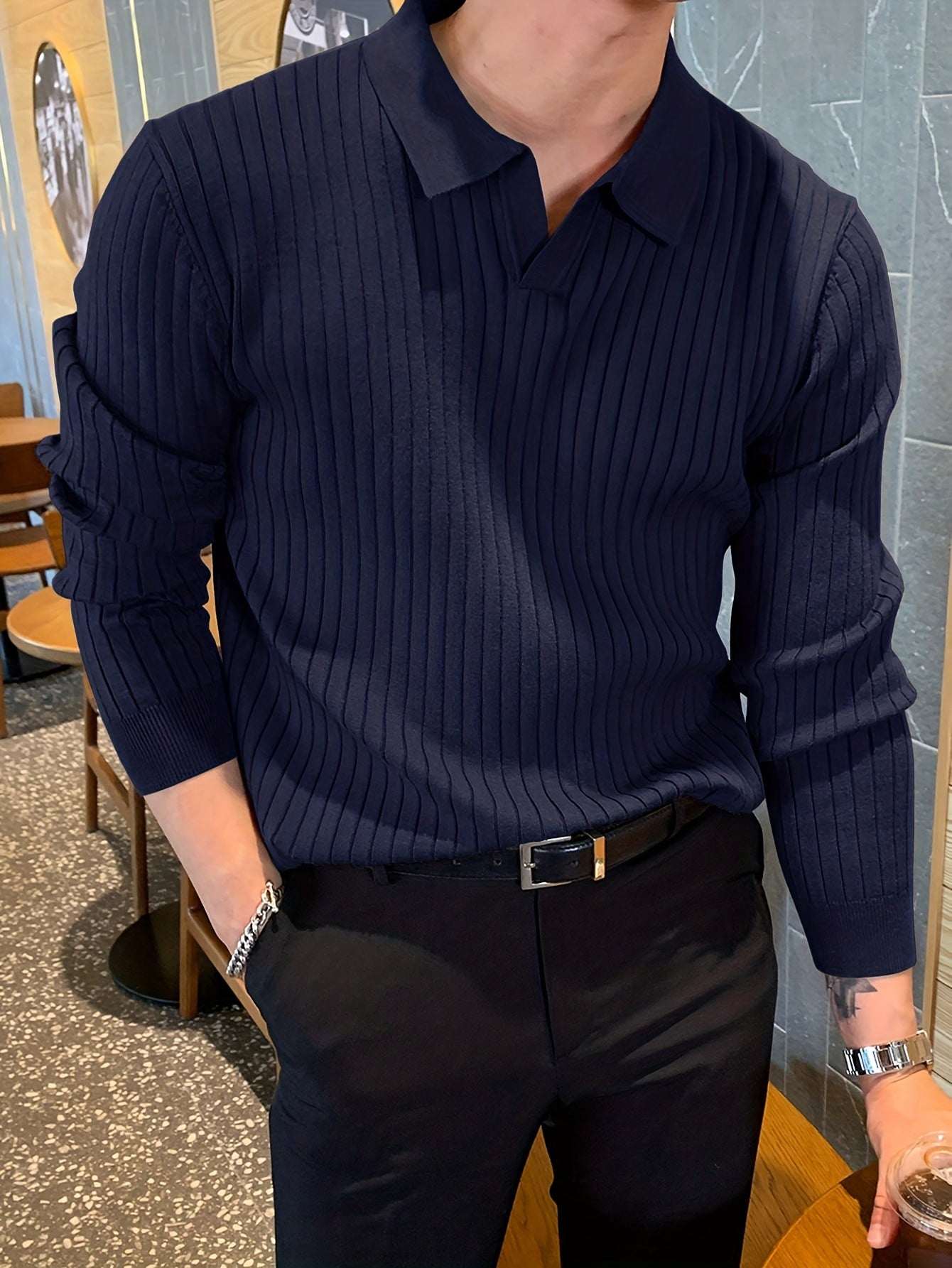 Noble Wear Aspen V-Neck Polo Sweater