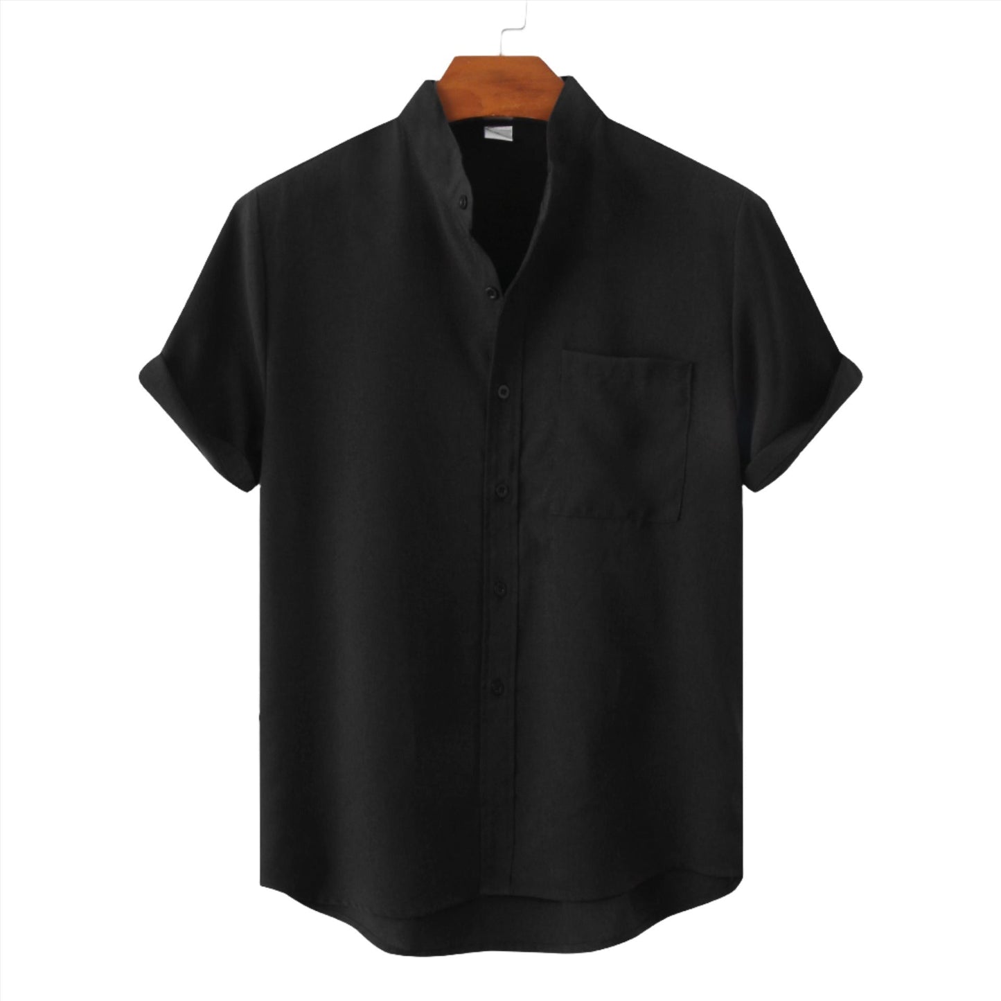 Noble Wear Solid Color Cotton Button Up