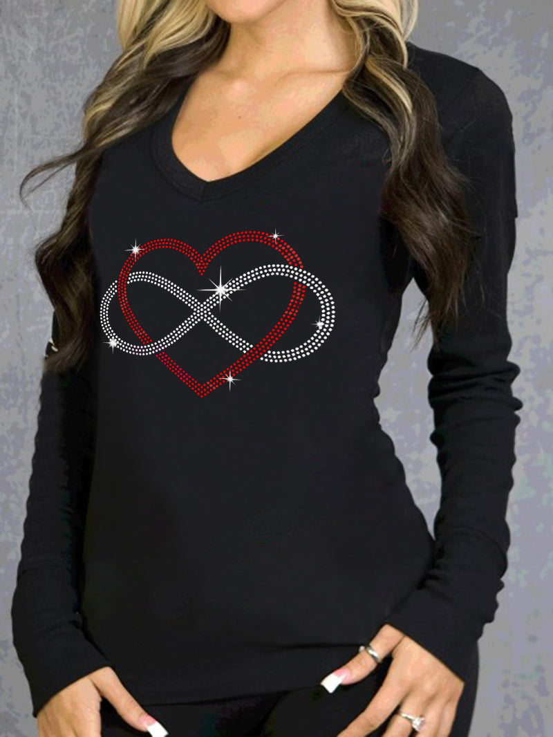 Valentine's Day Infinity Love Punk Print T-Shirt