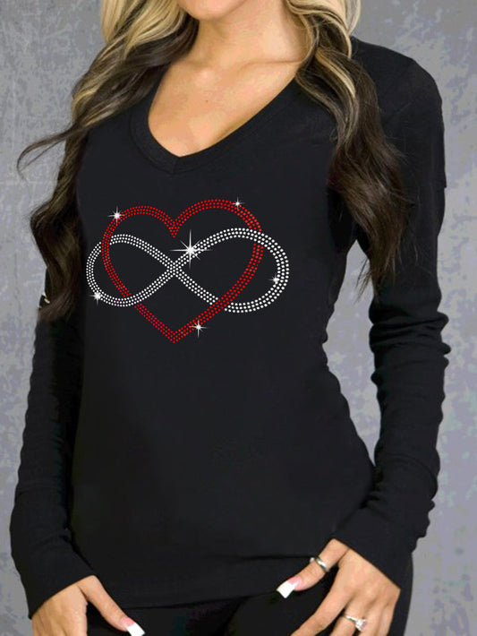 Valentine's Day Infinity Love Punk Print T-Shirt
