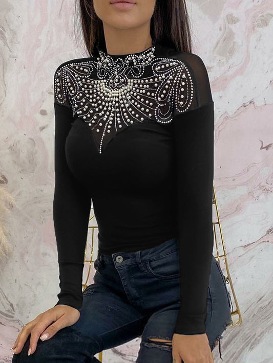 Elegant Beaded Sexy Tight Top