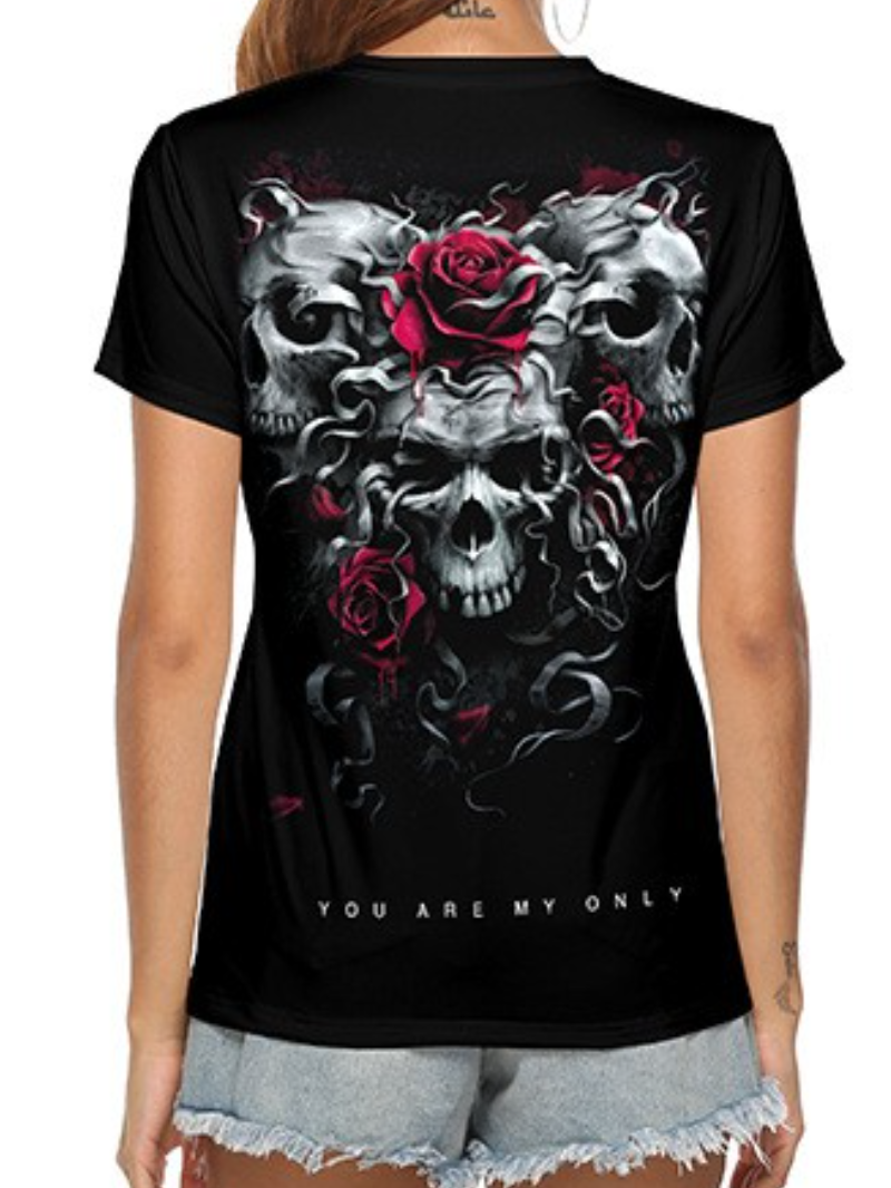 Skull Printed Short Sleeve T-Shirts