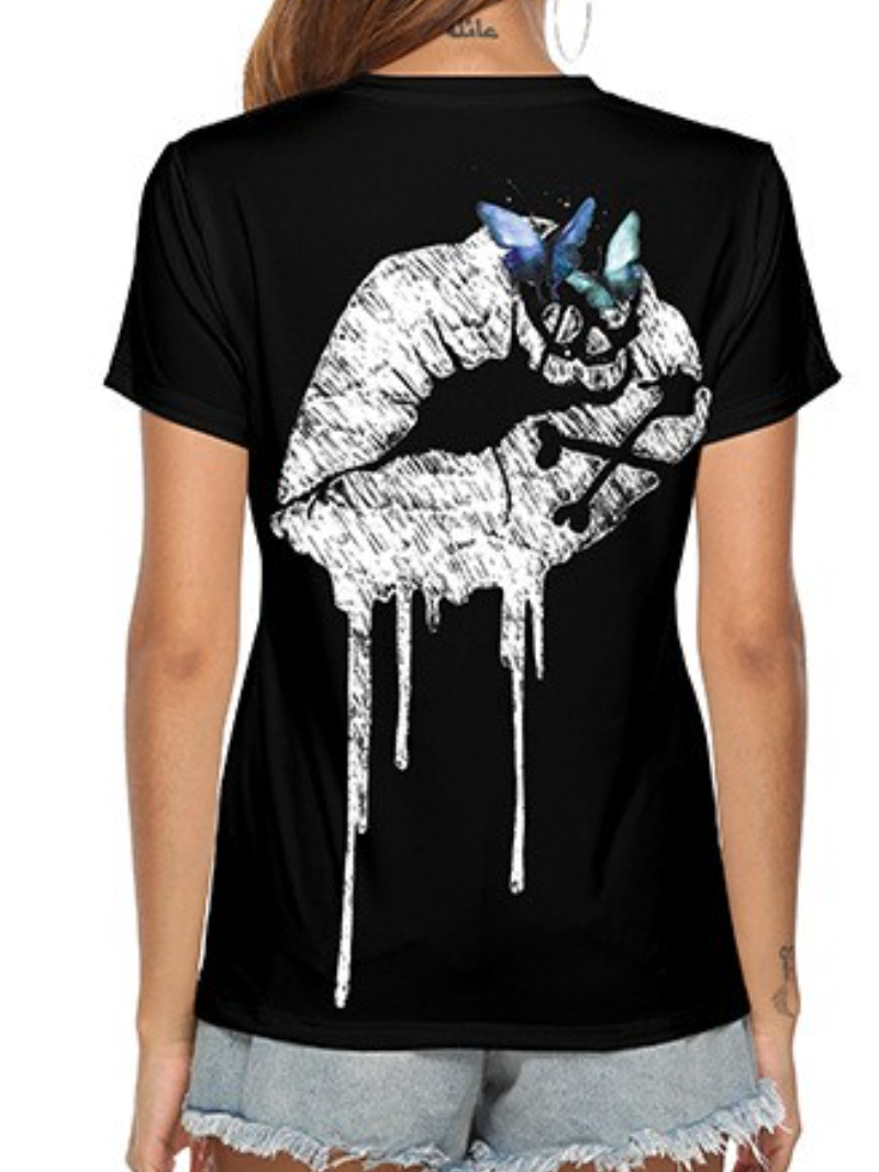 Skull Printed Short Sleeve T-Shirts