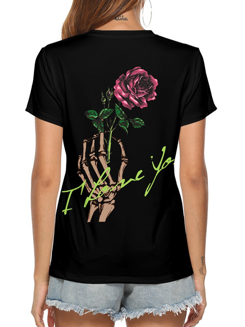 Skull Printed Short Sleeve T-Shirts