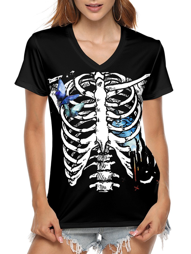Skull Printed Short Sleeve T-Shirts
