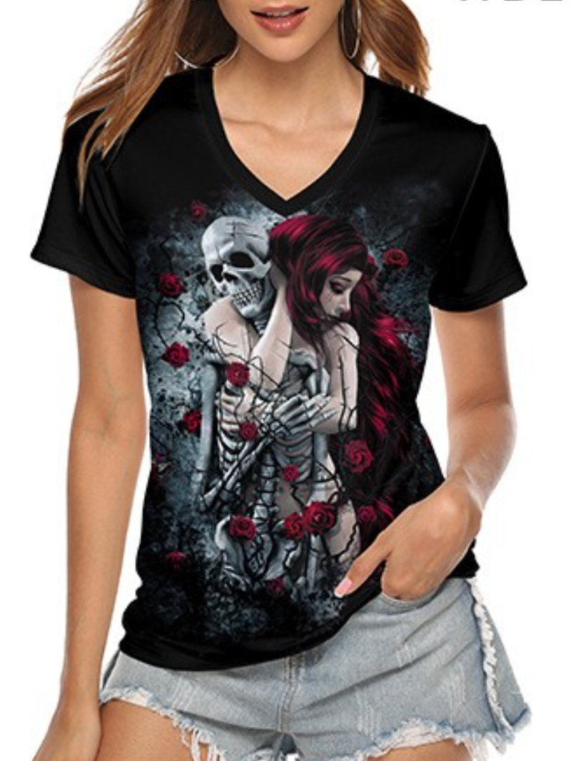 Skull Printed Short Sleeve T-Shirts