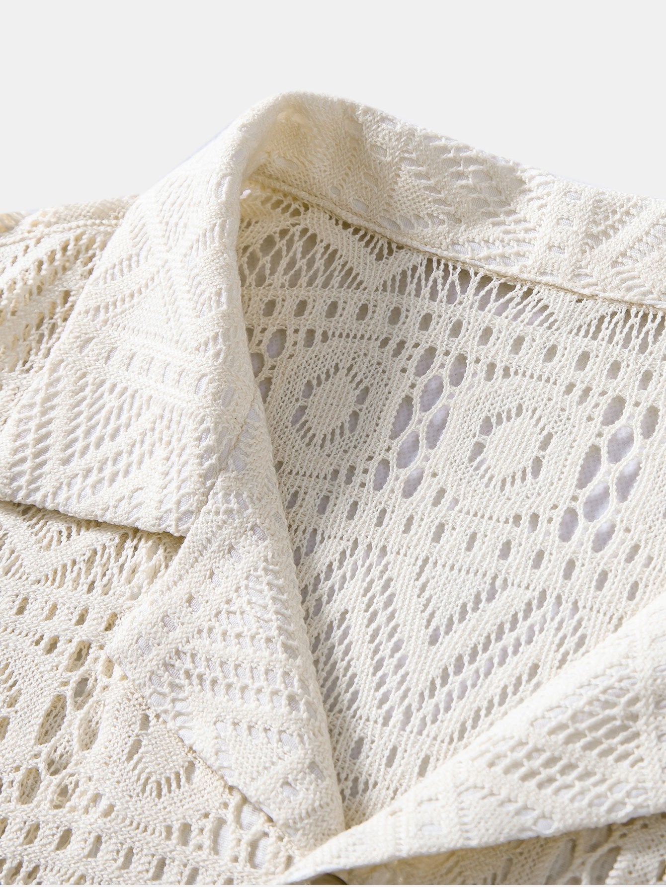 Noble Wear Short Sleeve Geometry Textured Cuban Shirt