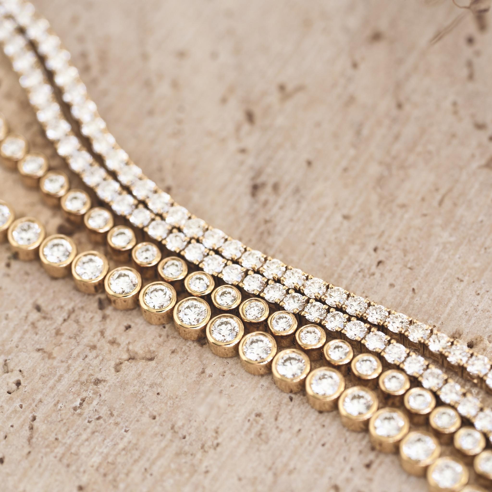 Half Diamond Tennis Bracelet 14k Yellow Gold (1.02 ct tw)