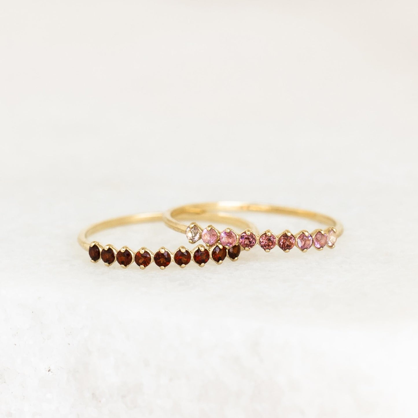 July Birthstone Ring 14k Gold - Ombre Tourmaline