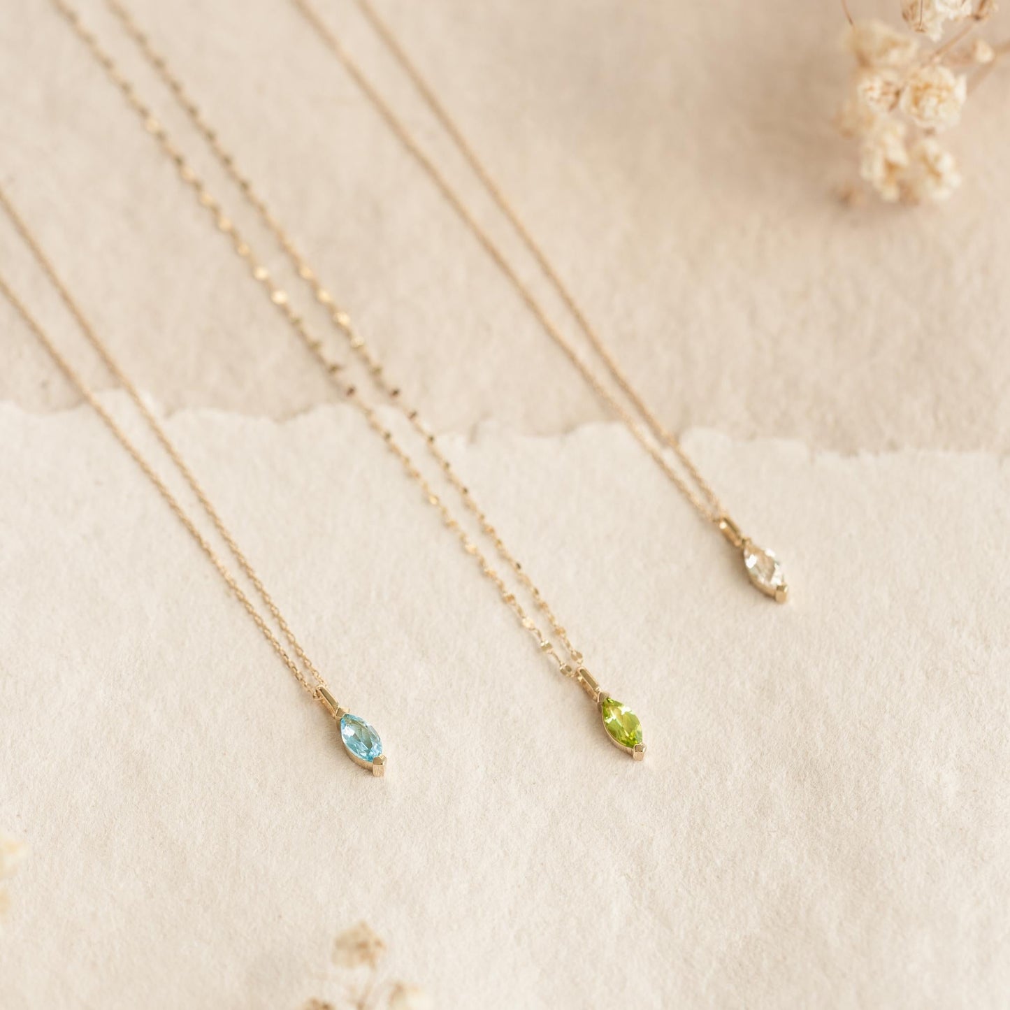 March Birthstone Pendant 14k Gold - Swiss Blue Topaz