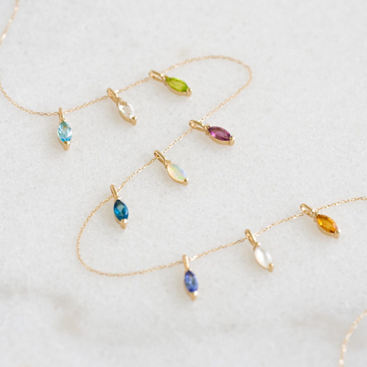 March Birthstone Pendant 14k Gold - Swiss Blue Topaz