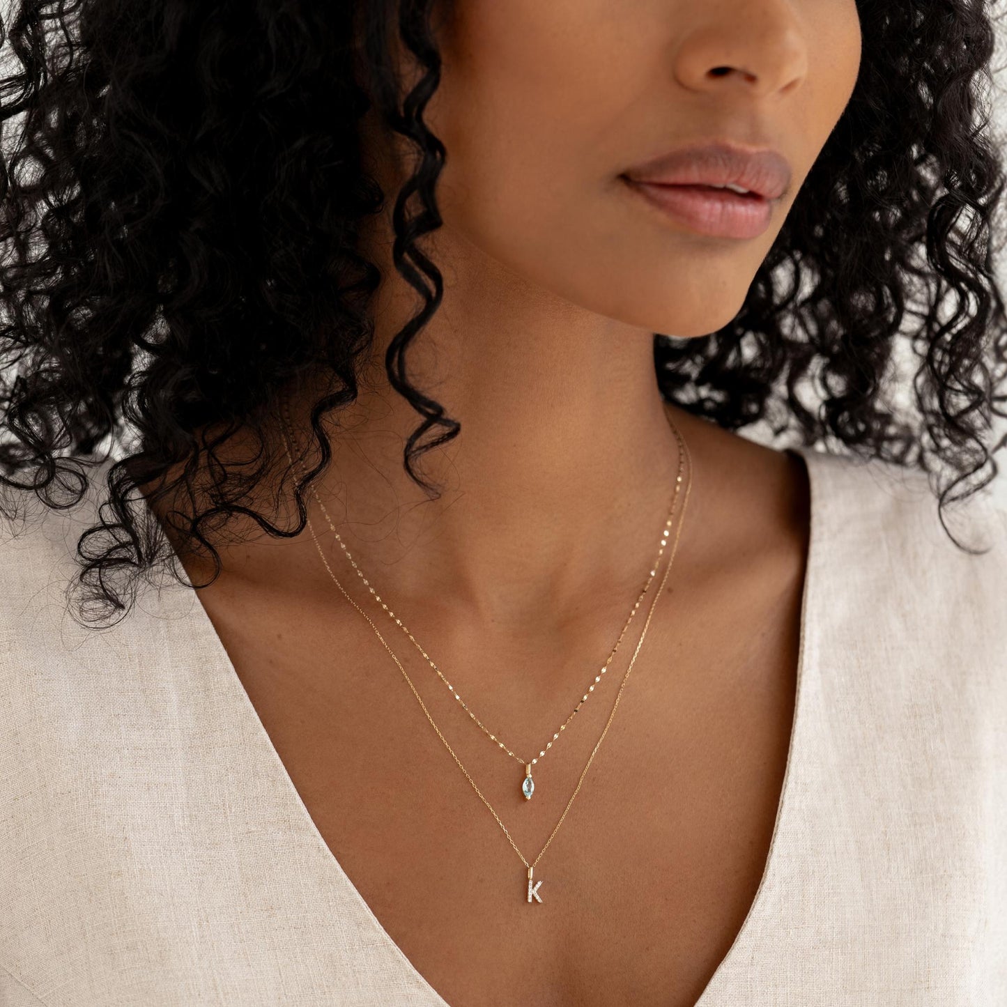 March Birthstone Pendant 14k Gold - Swiss Blue Topaz