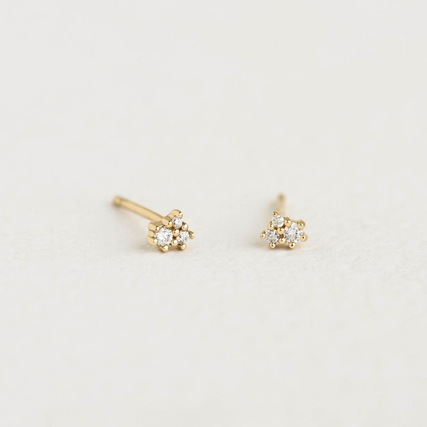 Diamond Cluster Earrings 14k Gold - Catina