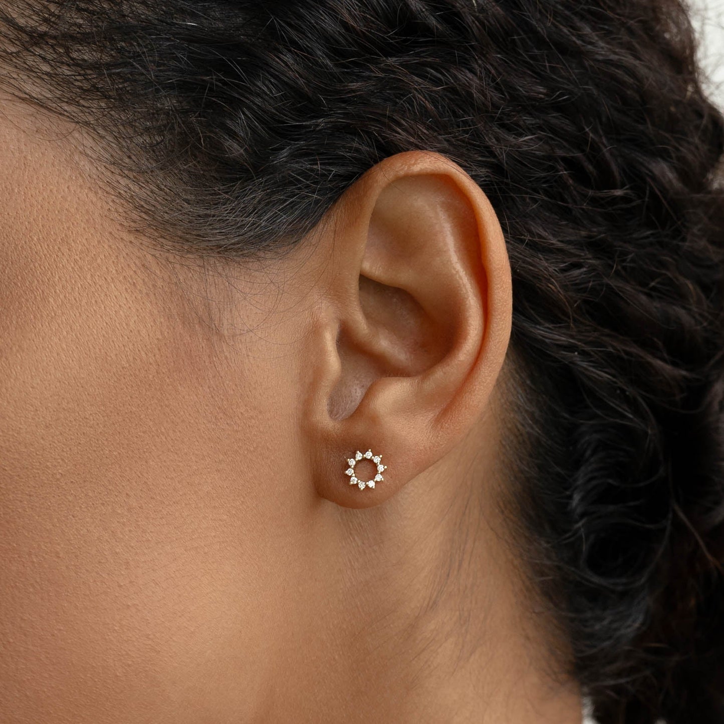 Diamond Sun Earrings 14k Gold - Emmeline