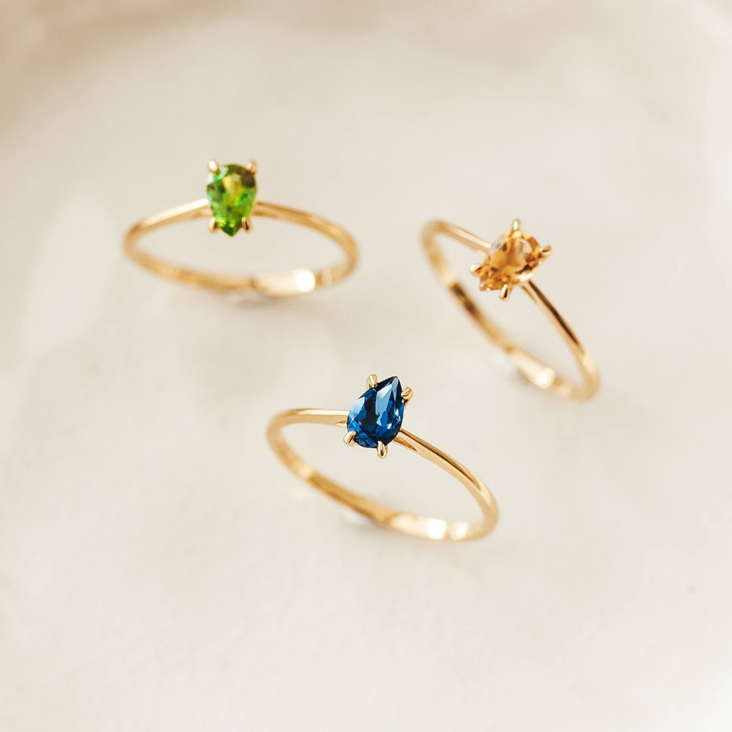 Pear Shaped Ring London Blue Topaz - Martine