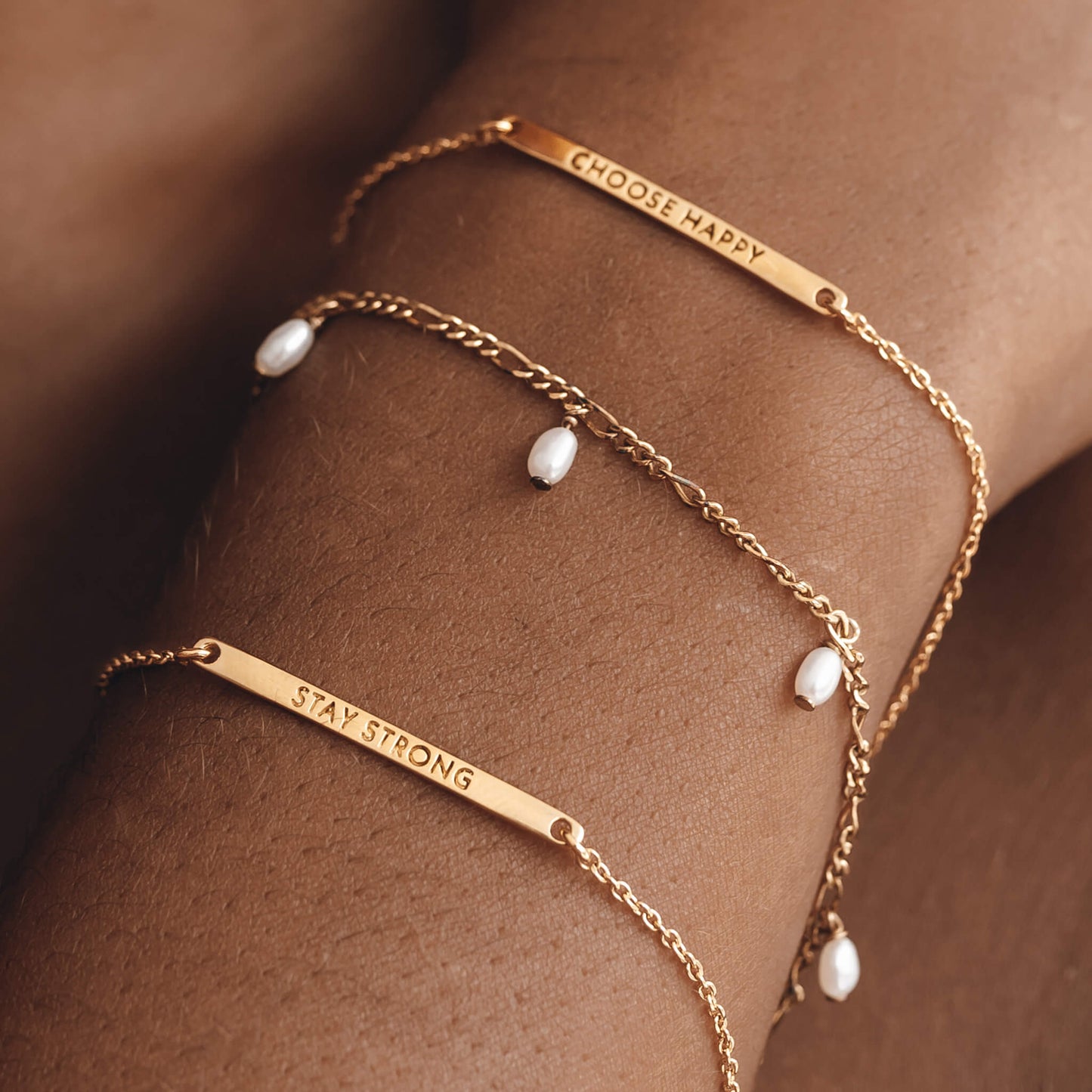 Inspiration Bracelet - Choose Happy (Gold Vermeil)