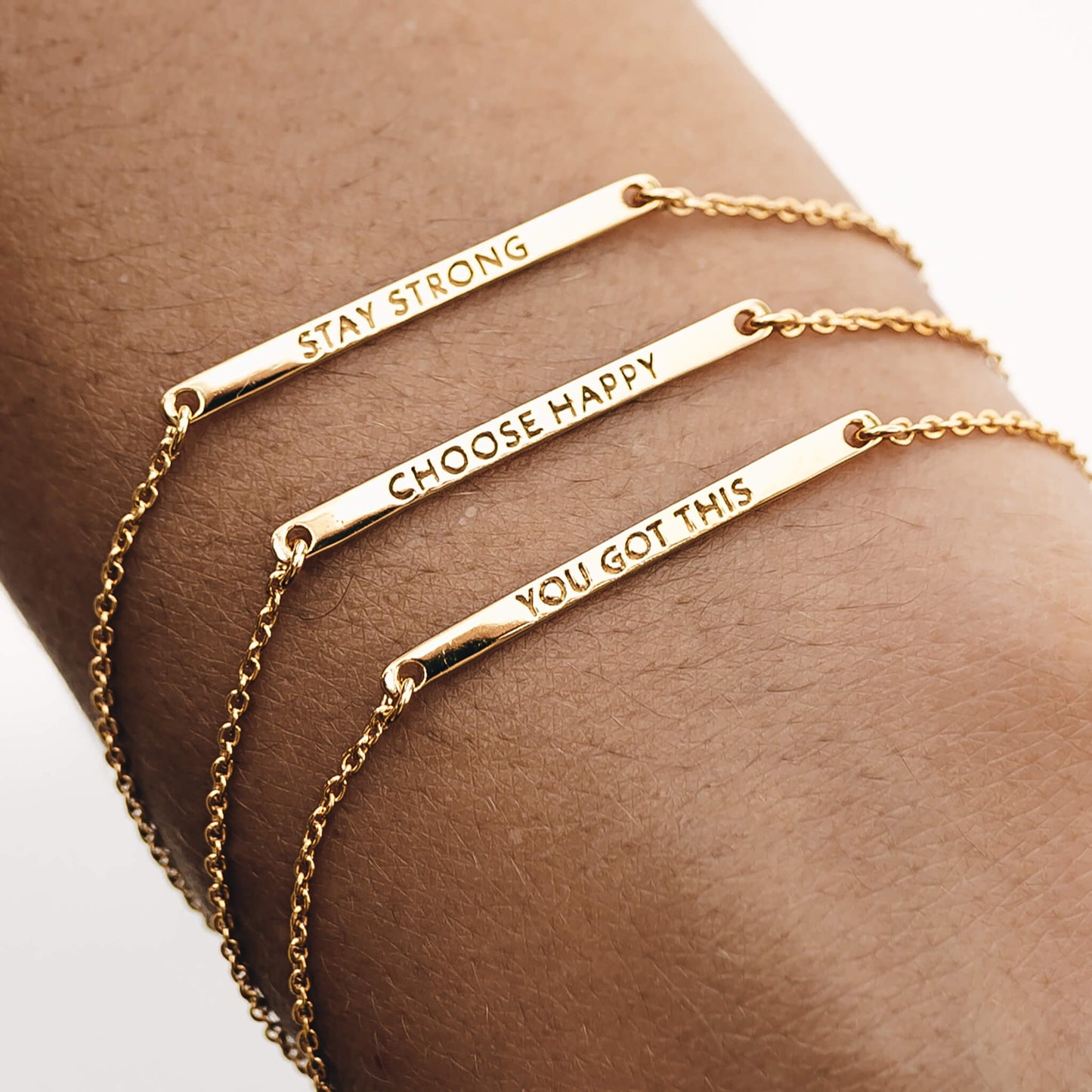 Inspiration Bracelet - Choose Happy (Gold Vermeil)