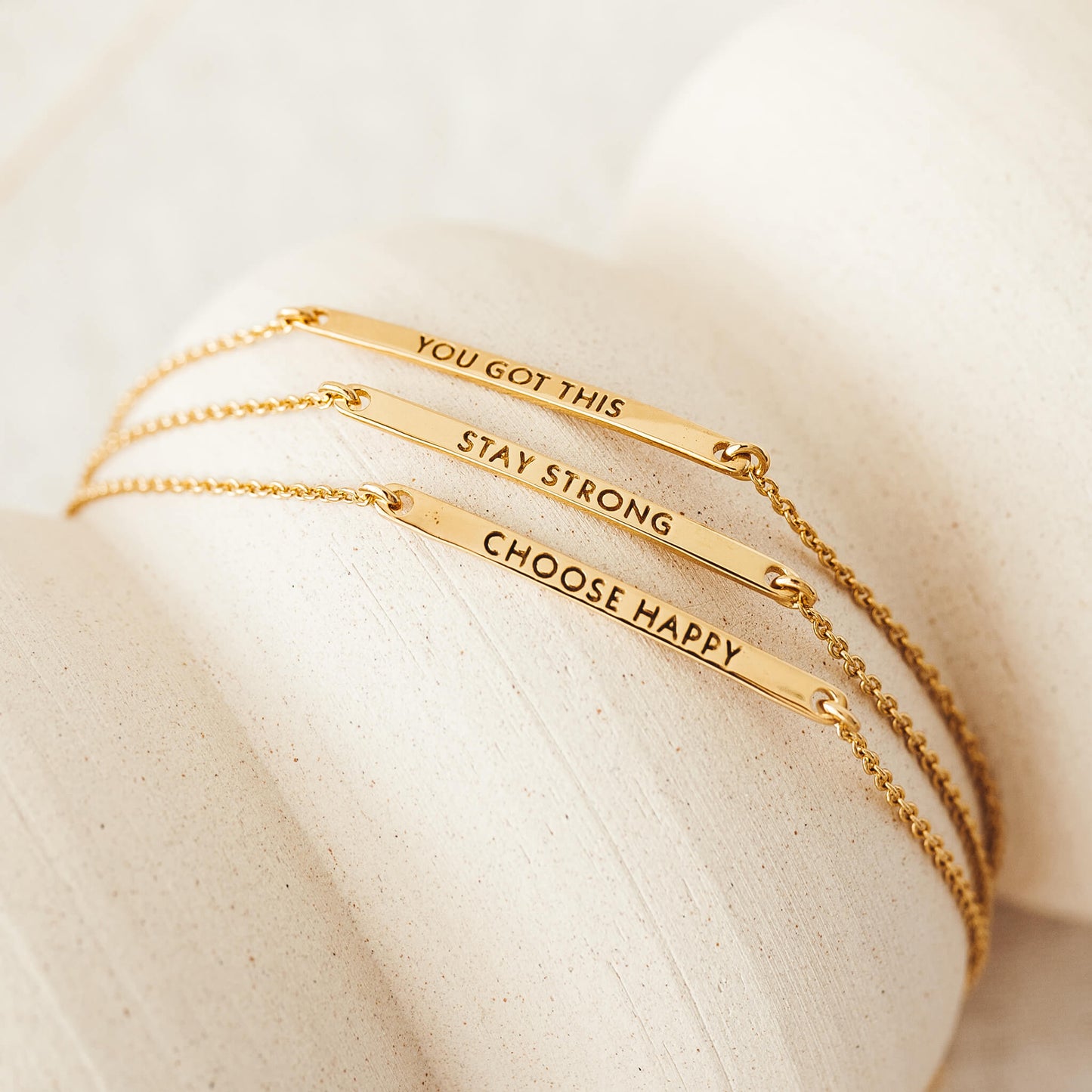 Inspiration Bracelet - Choose Happy (Gold Vermeil)