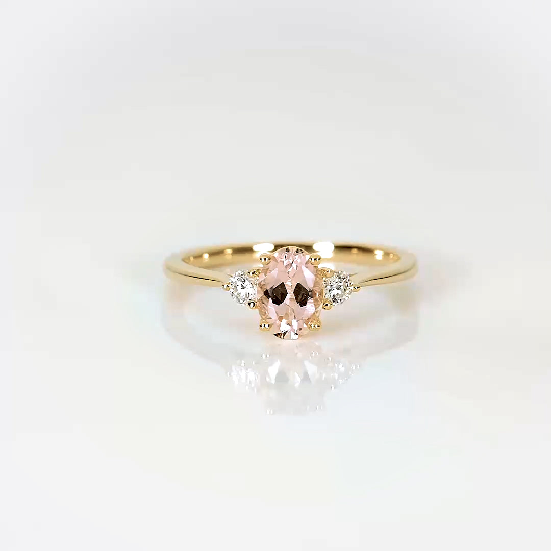 Morganite and Diamond Ring Rose Gold - Kindra