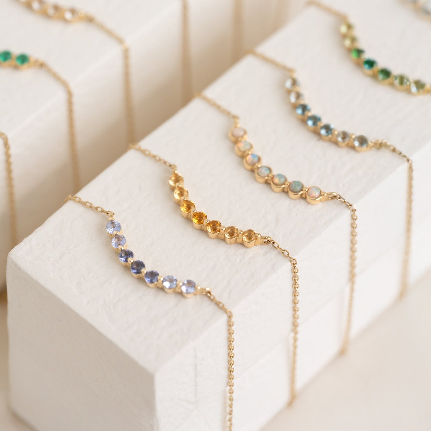 November Birthstone Necklace 14k Gold - Ombre Citrine
