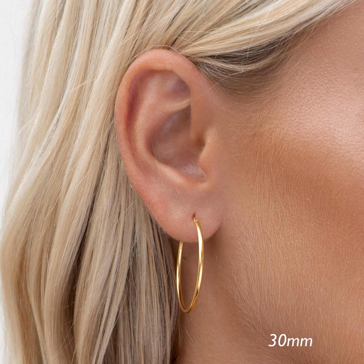 Silver Hoop Earrings Set