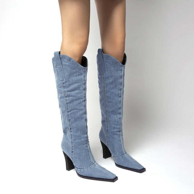 Oklahoma Denim High Boots