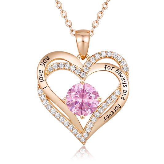 October Rose Gold Birthstone Necklace